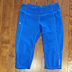 Blue Athletic Capri Leggings